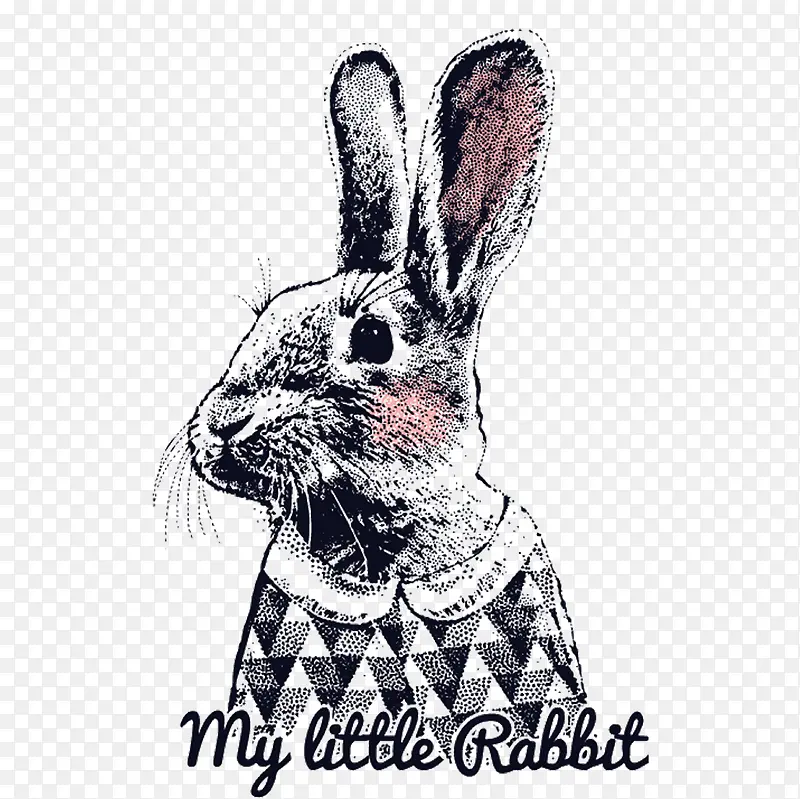 兔子胸前印花图案