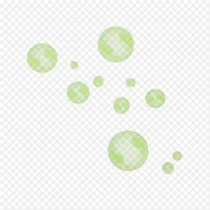 绿色漂浮水珠