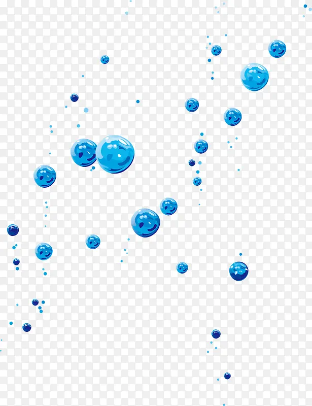 蓝色漂浮水滴