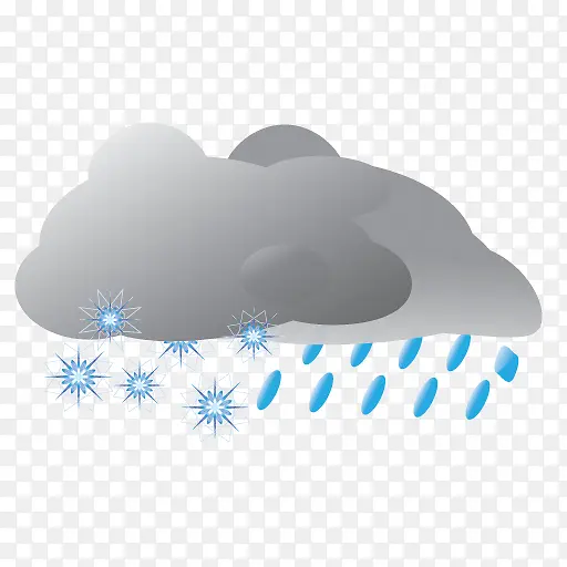 雨夹雪天气灰色天气图标