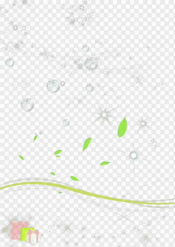 绿色清爽水滴气泡