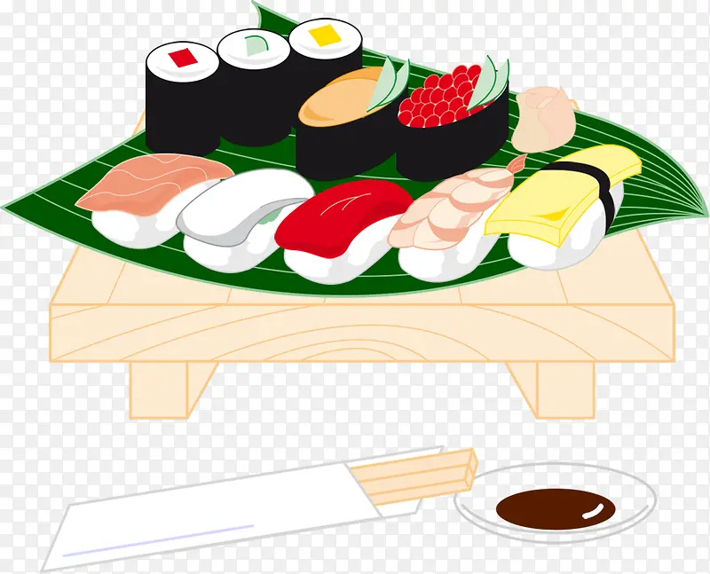 寿司生鱼片手绘图