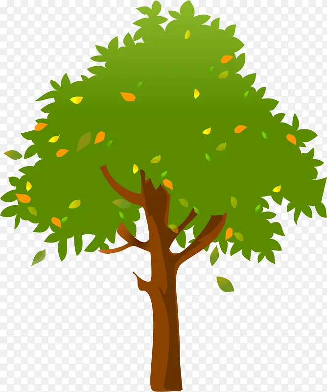 绿色卡通植树节树木