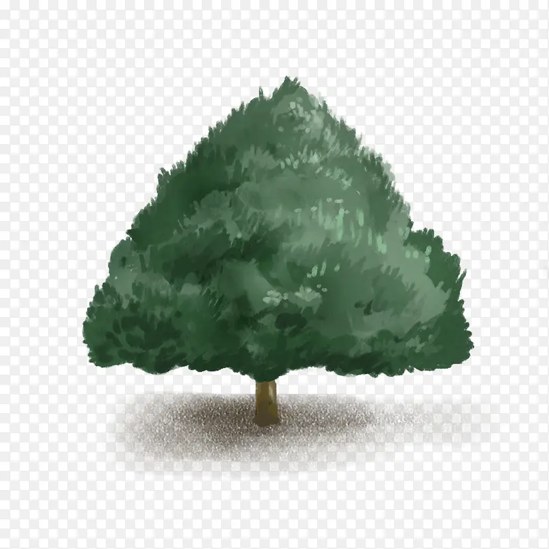 卡通的深绿色树