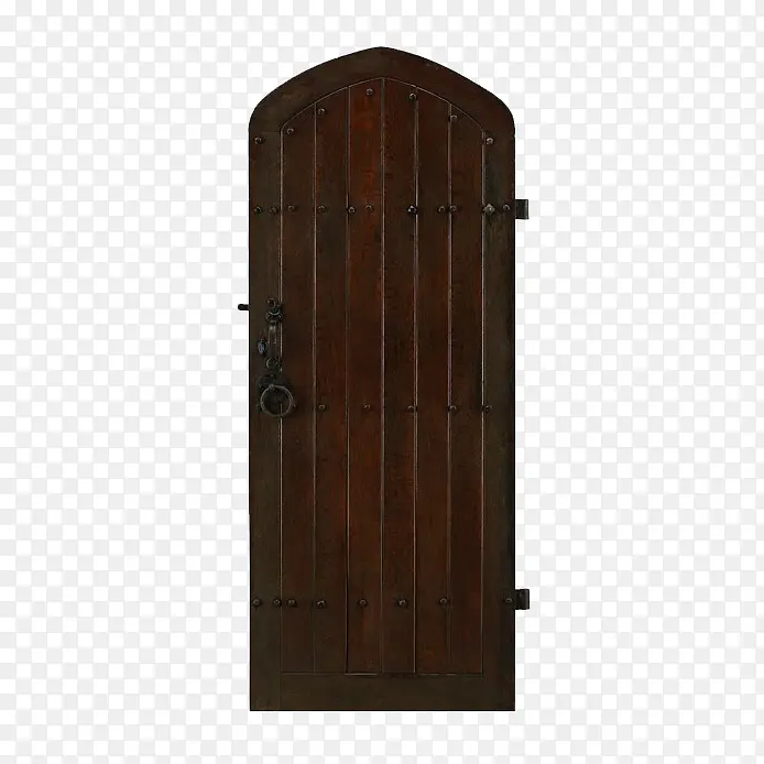 褐色板块尖顶的门