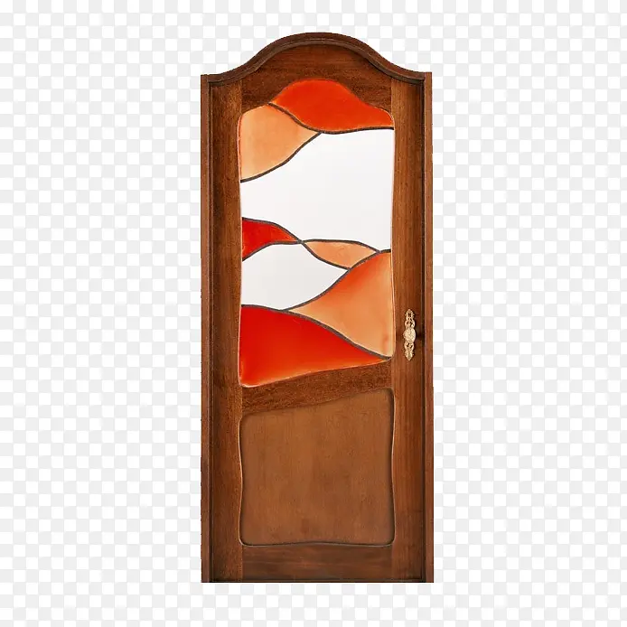 褐色玻璃花装饰门