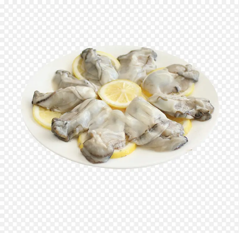 一盘柠檬海蛎