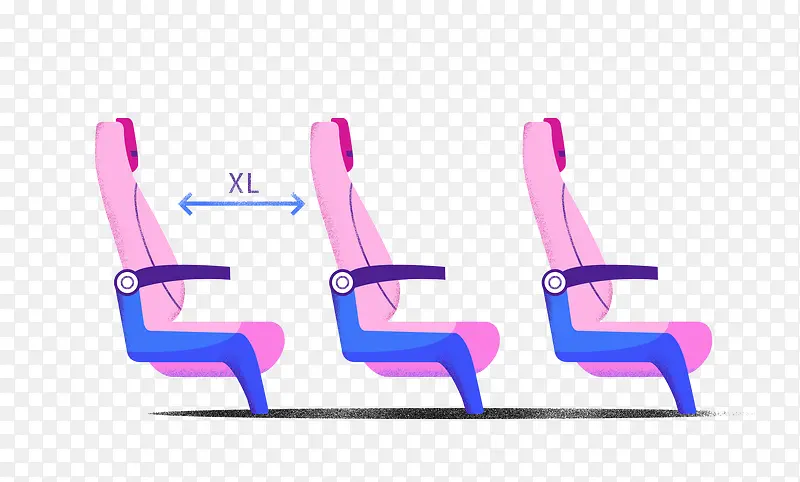 手绘飞机座椅免抠