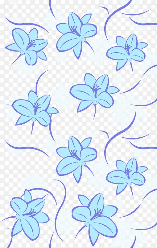蓝色简约鲜花背景