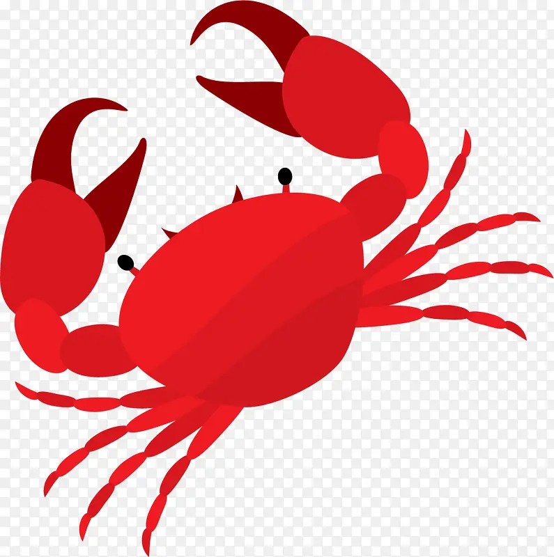 红色卡通大海螃蟹