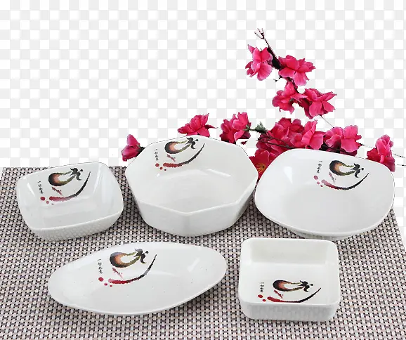 厨房用品方盒碗和梅花
