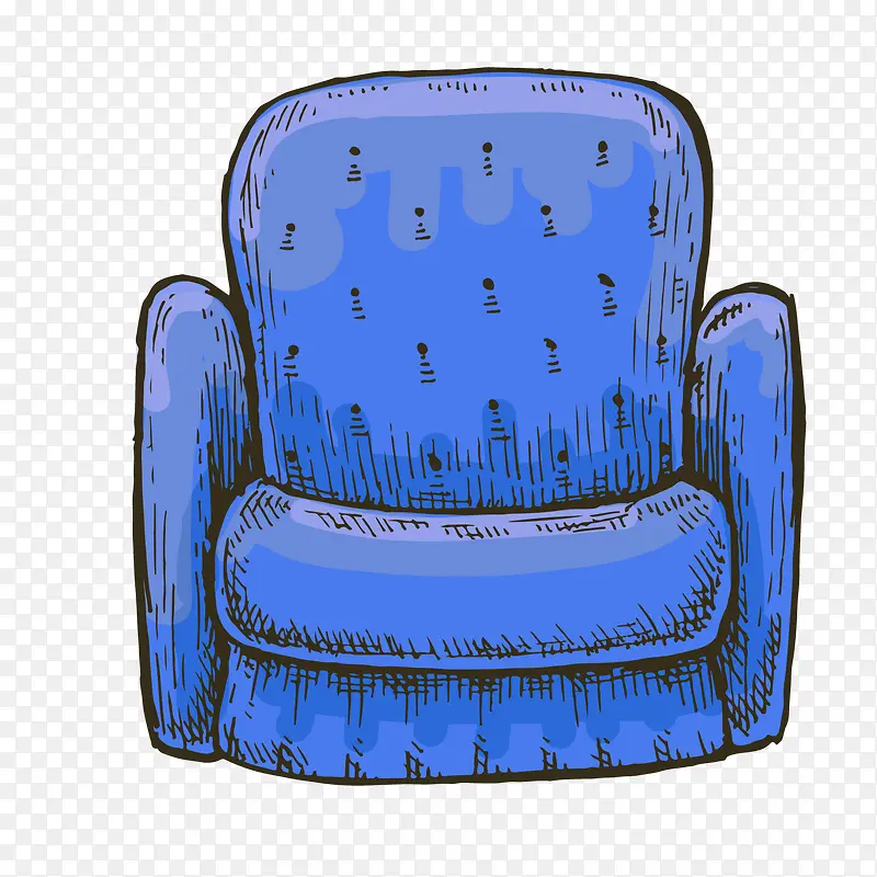 蓝色沙发卡通图标