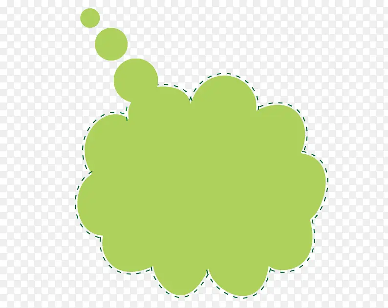 绿色花形气泡