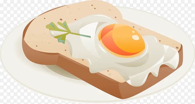 矢量手绘切片面包和鸡蛋