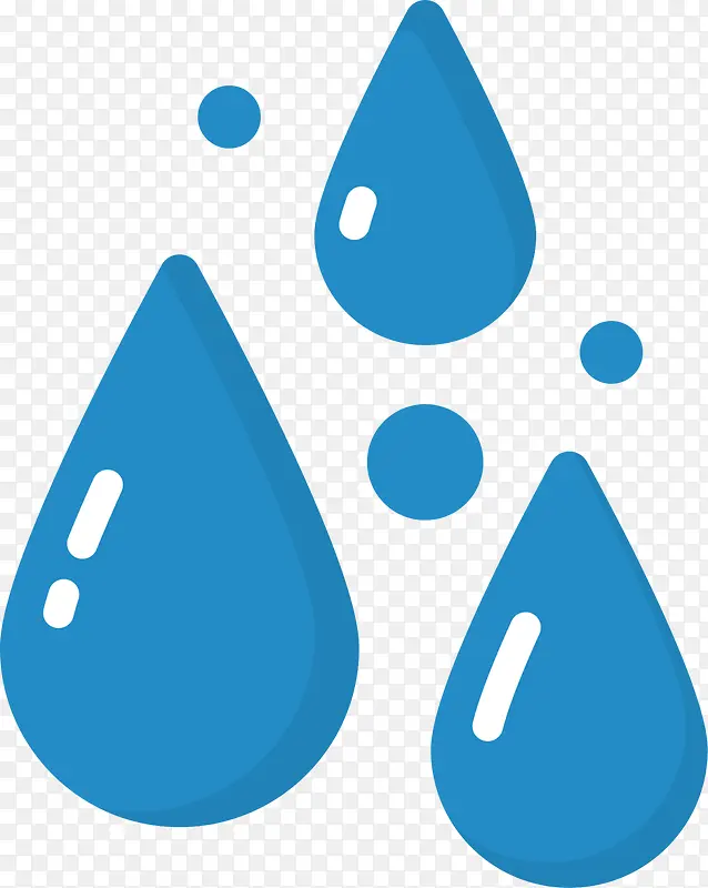 蓝色卡通节水水滴