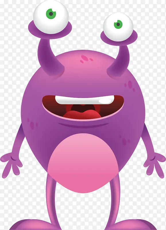 紫色卡通可爱怪物