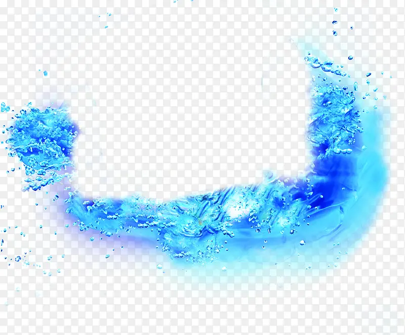 蓝色卡通海水水珠海报图