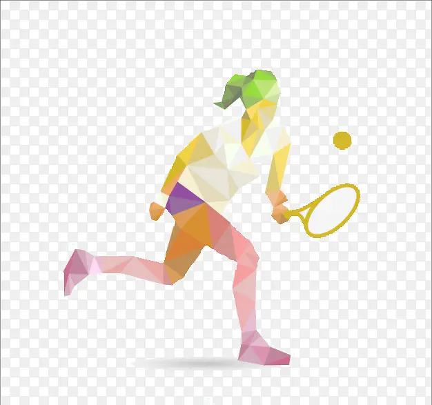 网球女子选手的几何绘图