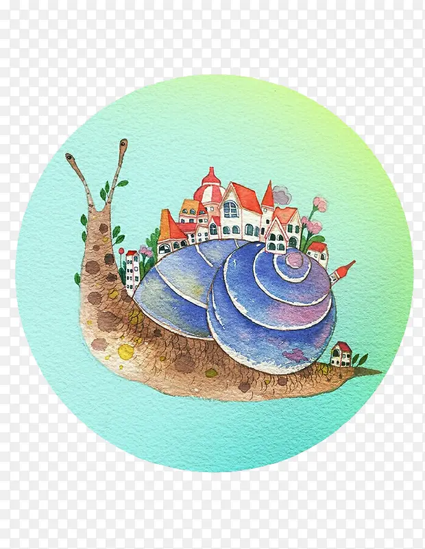 卡通蜗牛房子