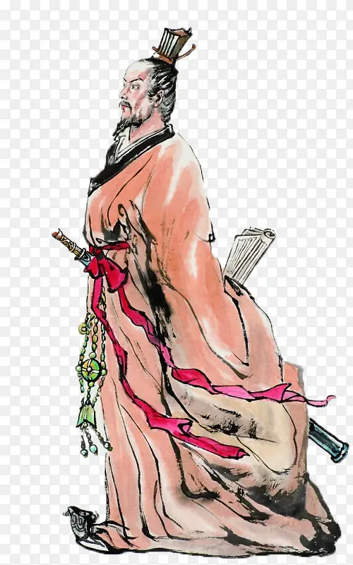 红袍才子文人画PNG图片素材下载_图片编号yawevnwy-免抠素材网