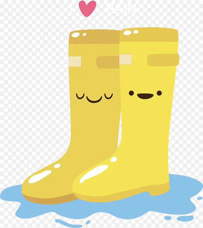黄色雨靴矢量