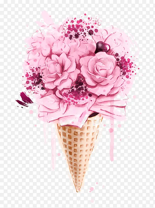 粉色冰淇淋花朵