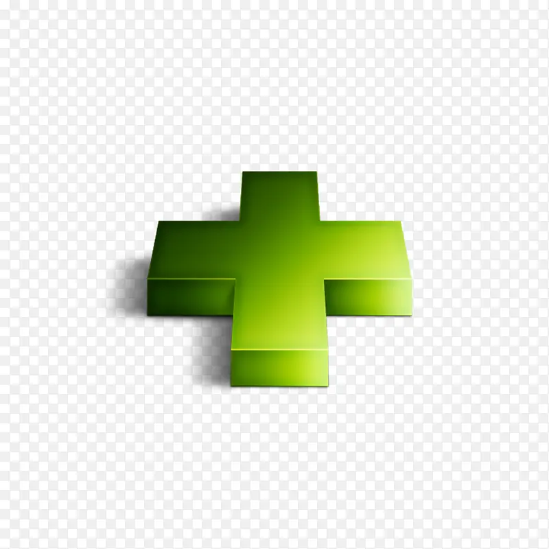 绿色立体医疗符号