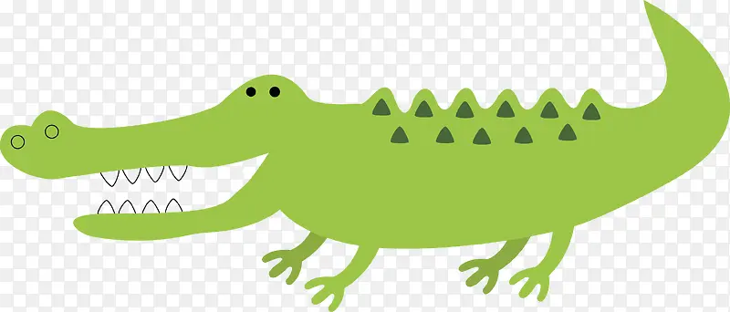 绿色鳄鱼矢量图