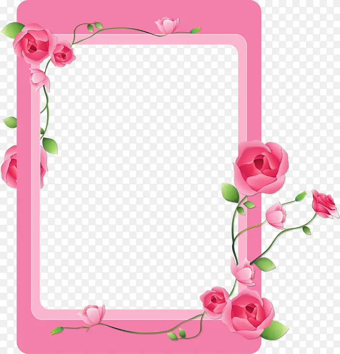 粉色花框