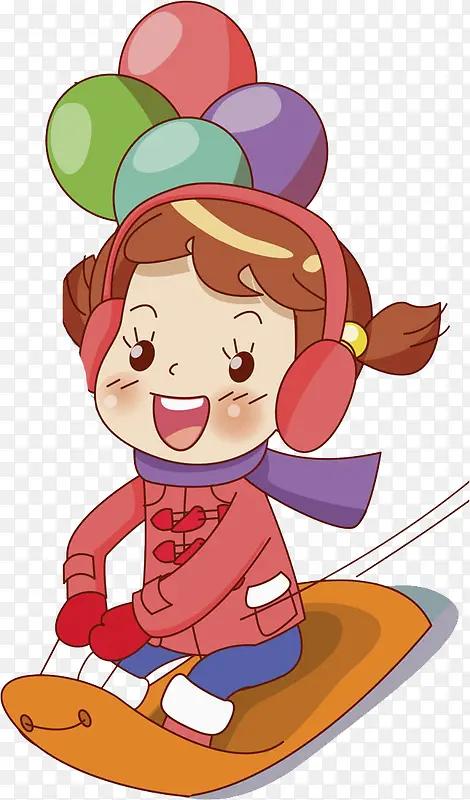 滑雪的女孩