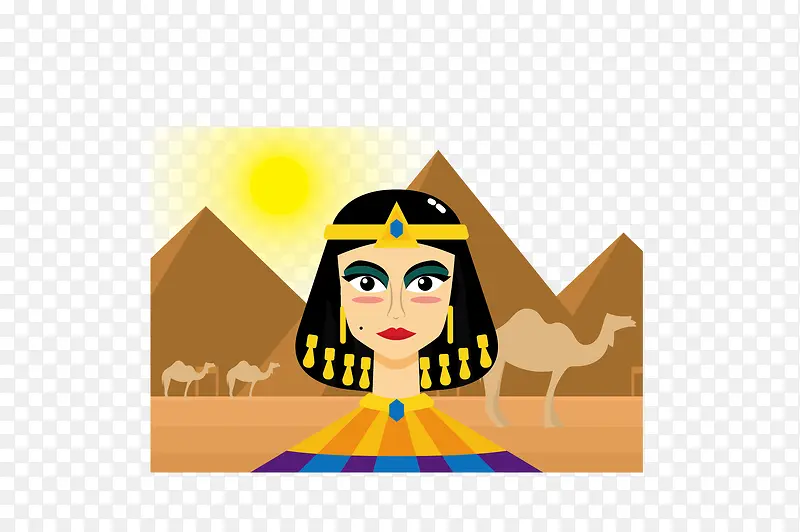 矢量金字塔埃及艳后沙漠