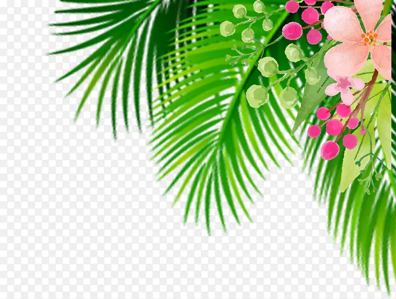 女装手绘叶子