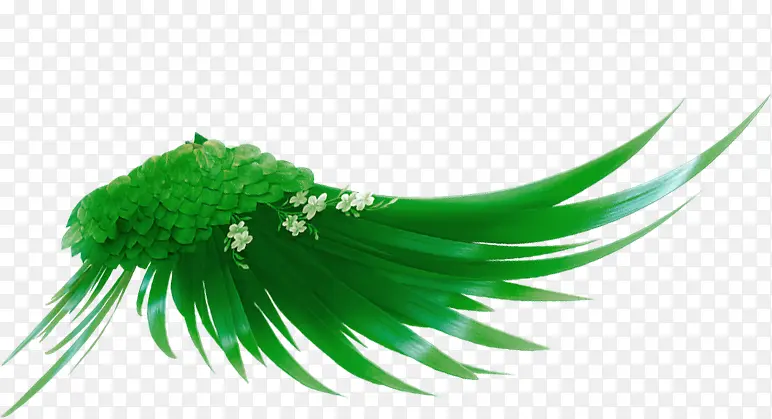 绿色植物树叶效果设计翅膀