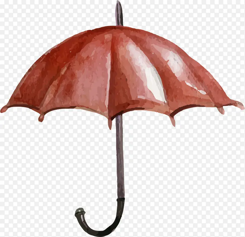 矢量手绘红色雨伞