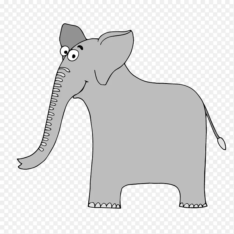 灰色的长鼻大象