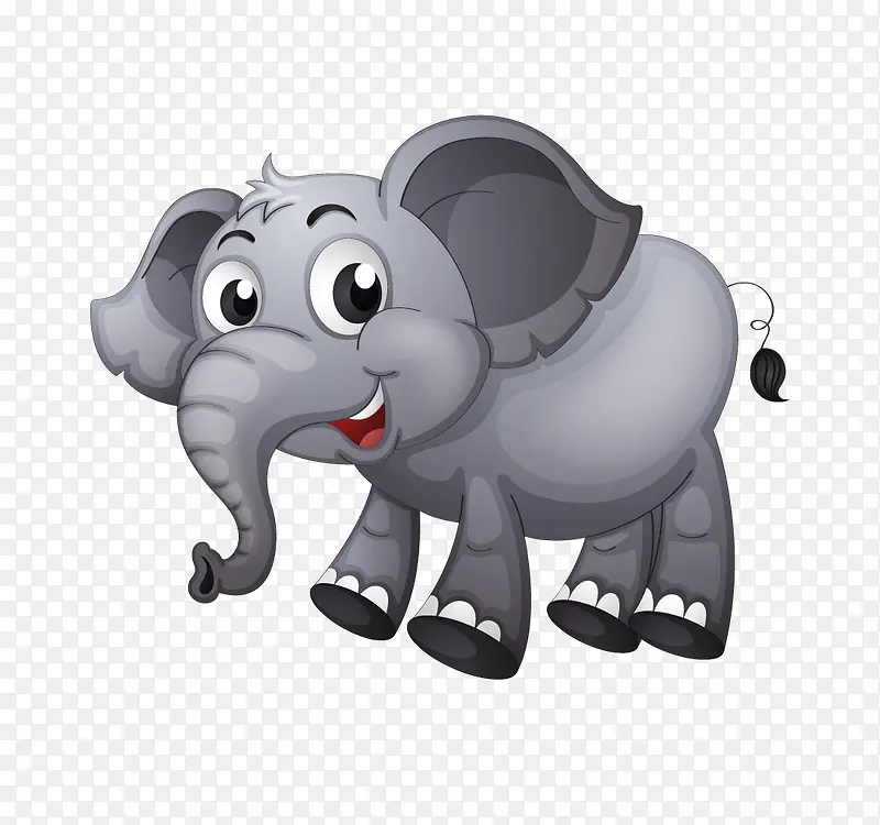 矢量灰色可爱的大象