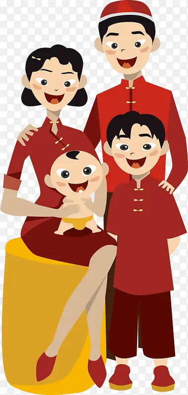 中国传统服饰家庭