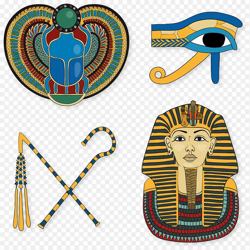 矢量手绘埃及文化