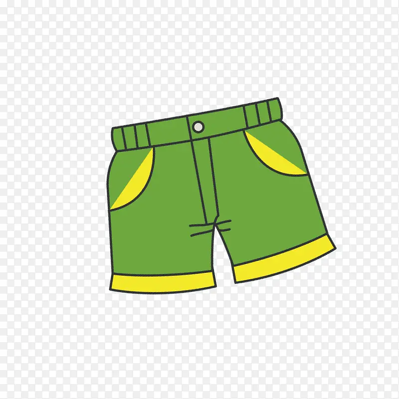 绿色卡通童装短裤