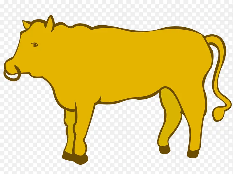 一头黄色小牛