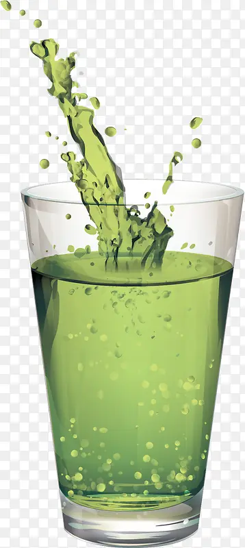 矢量水杯绿色水特效