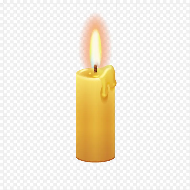 黄色蜡烛矢量素材