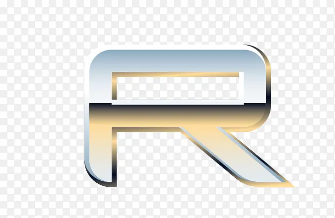 金属质感字母R