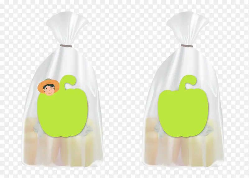 苹果图案白色透明包装袋