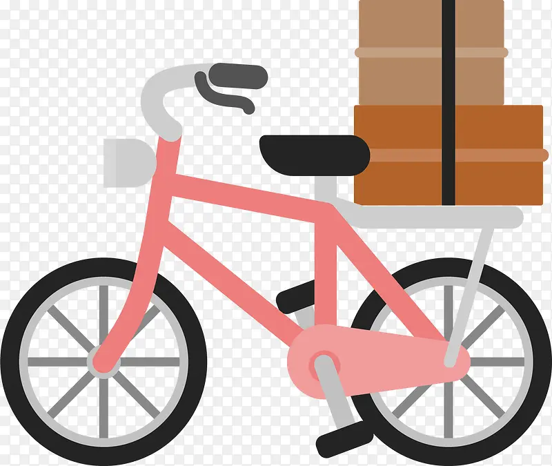 粉红色自行车旅行箱旅游旅行设计