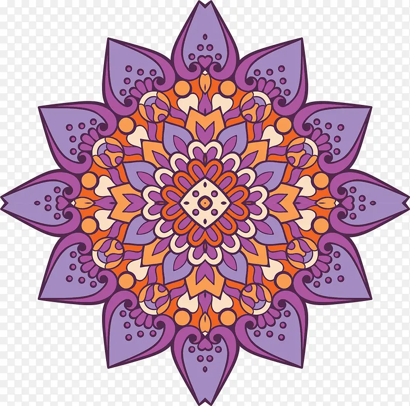 紫色美丽宗教花纹