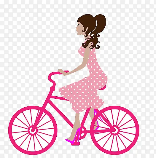 骑自行车的可爱女孩