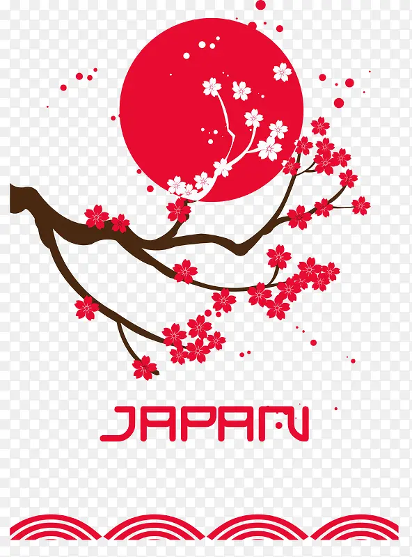 彩绘梅花无缝背景图