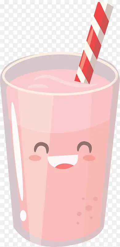 粉红笑脸草莓奶昔