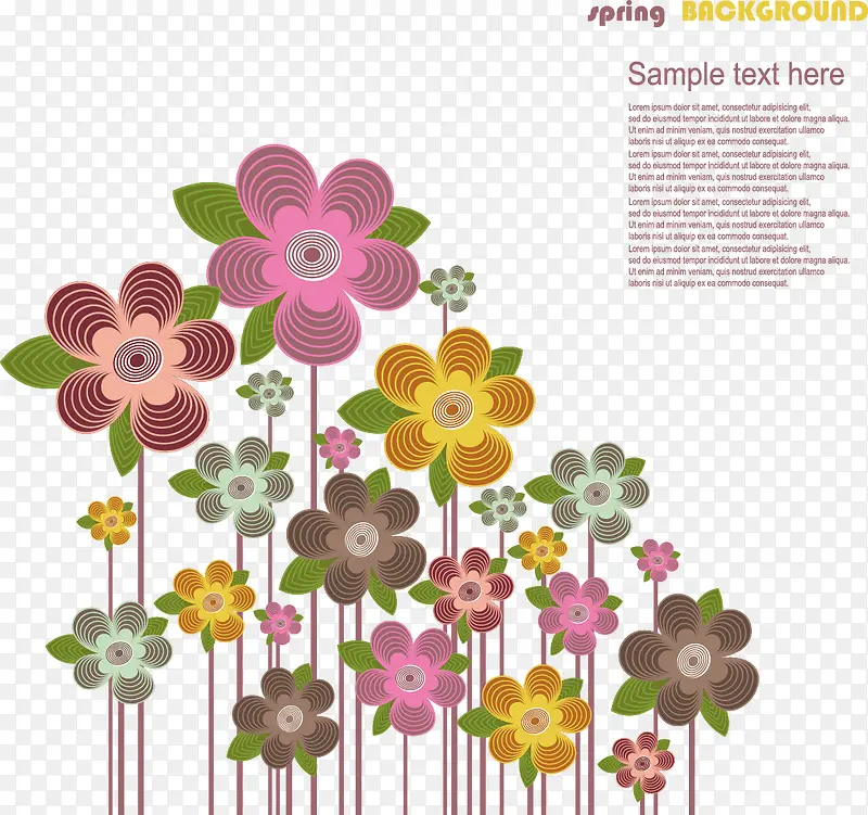 花卉装饰图案 手绘花朵 文艺范